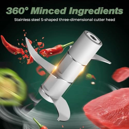 Garlic Chopper - Rechargeable USB 304 Stainless Steel Blade