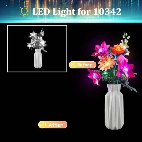 LED Light Kit for LEGO 10342 Pastel Bouquet Building Set