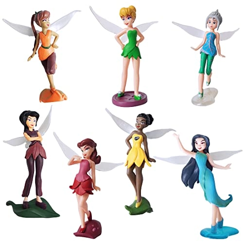Grostmend Tinkerbell Mini Fairy Figurines - Tinkerbell 7 pcs