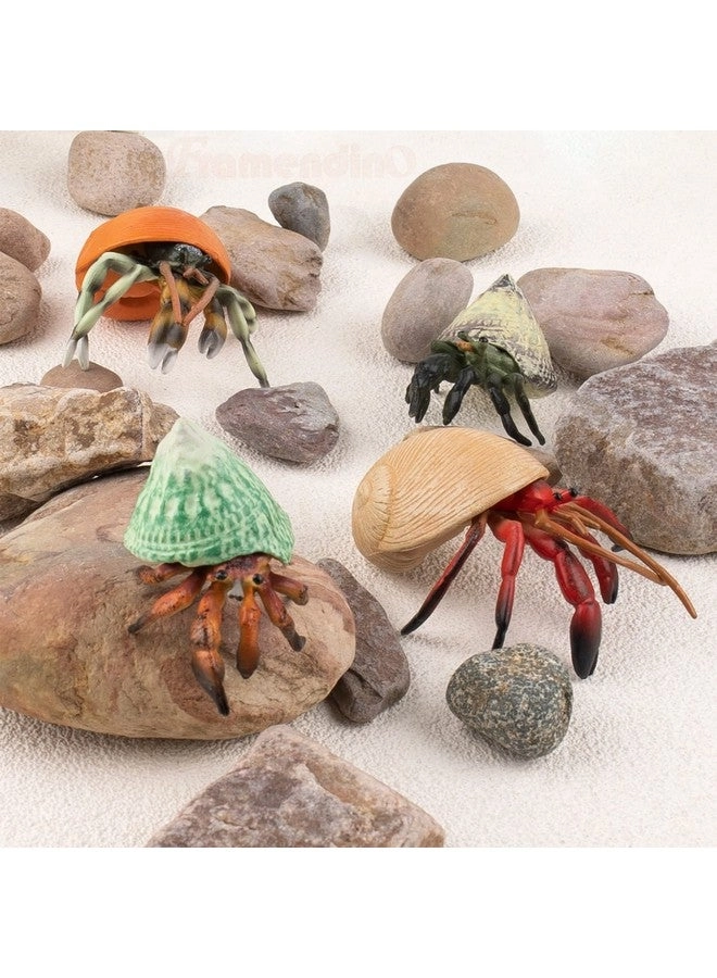 Hermit Crab Model - 4 Pack Realistic Sea Animals