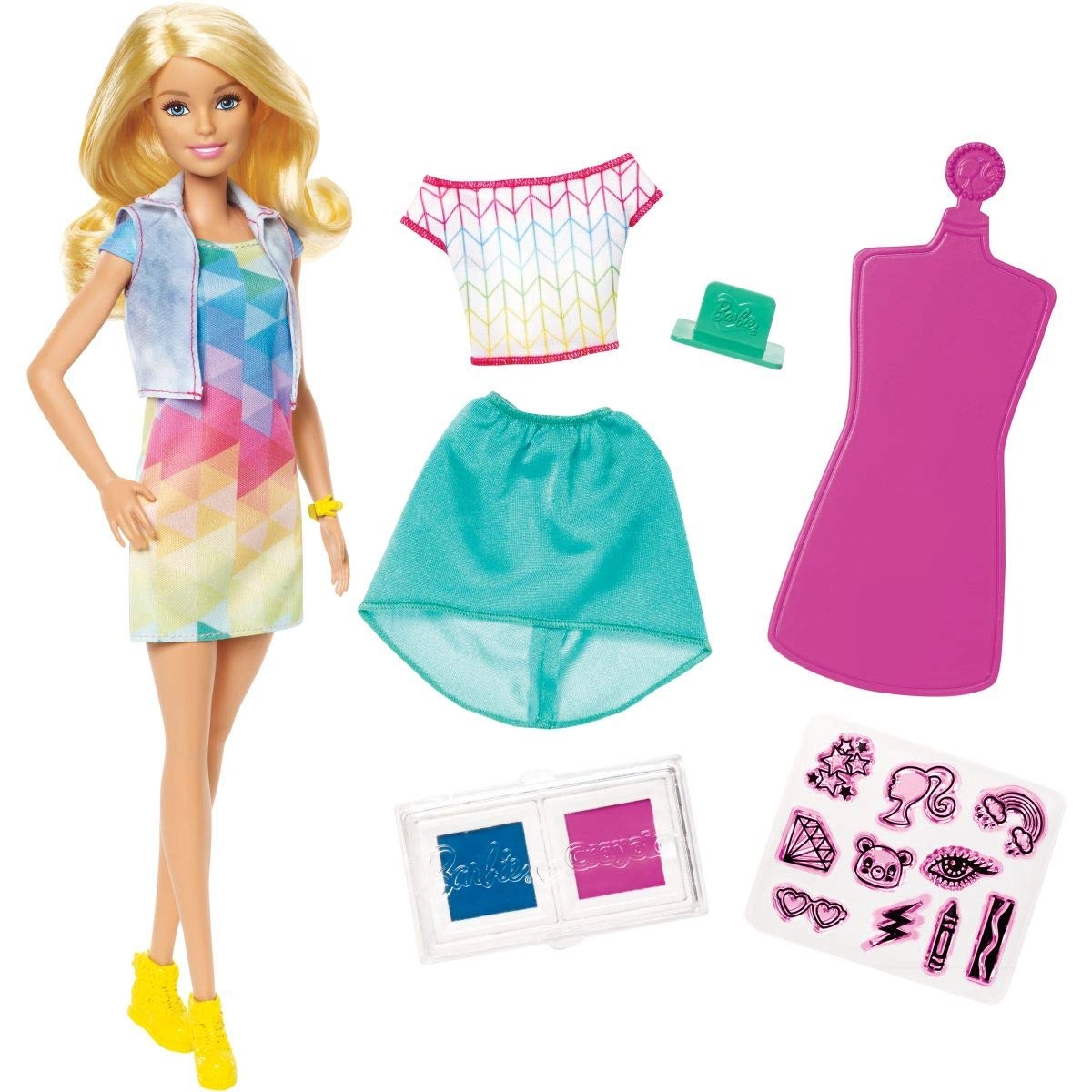 Barbie FRP05 Crayola Stamp Fashions Set
