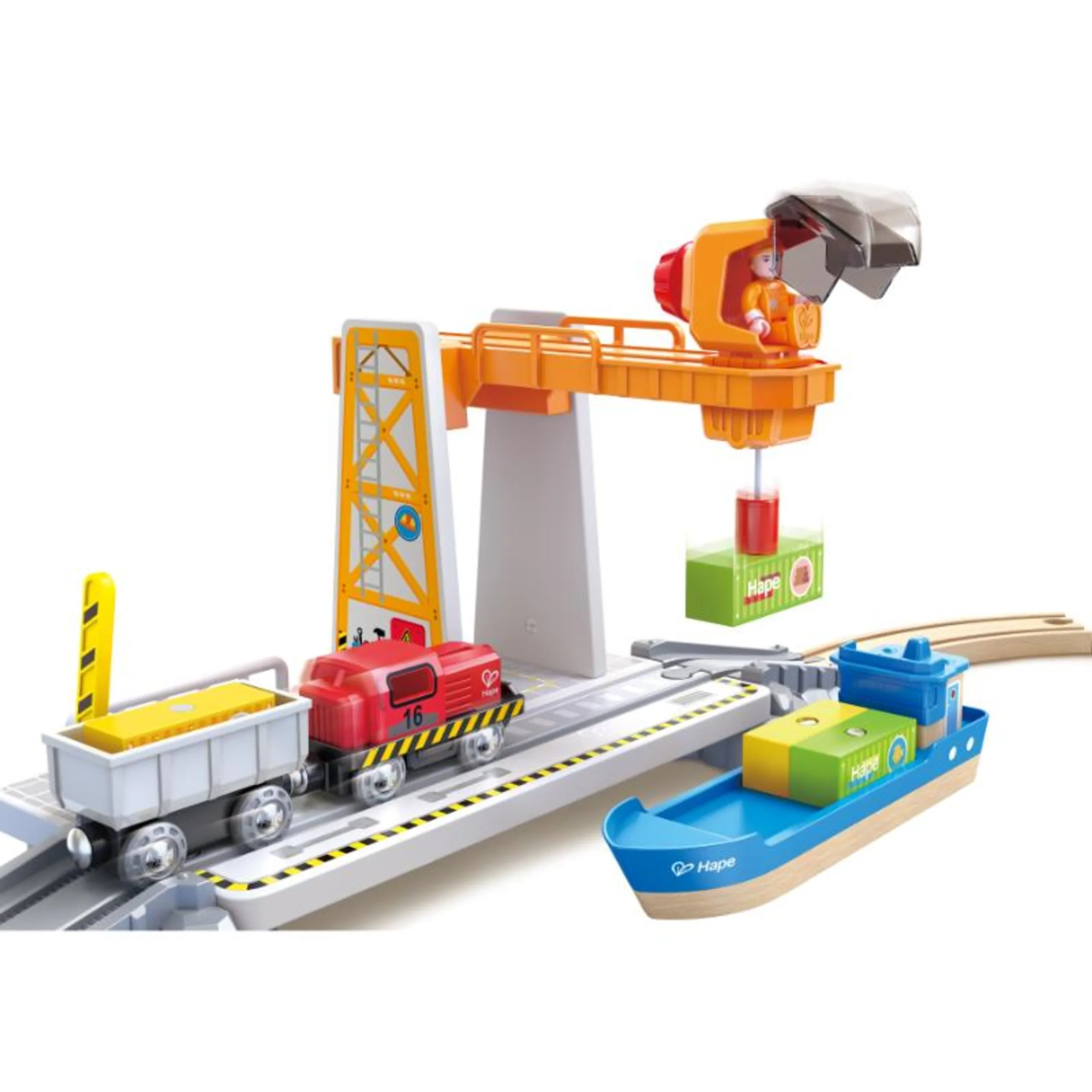 Sea & Rail Cargo Transport Train and Railway Set - 38pcs