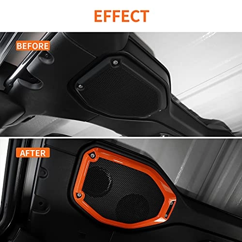 Top Speaker Audio Surround Trim - for Jeep JL Wrangler JL JLU Gladiator JT 2018 2019 2020 2021 Orange (2pcs/Set)