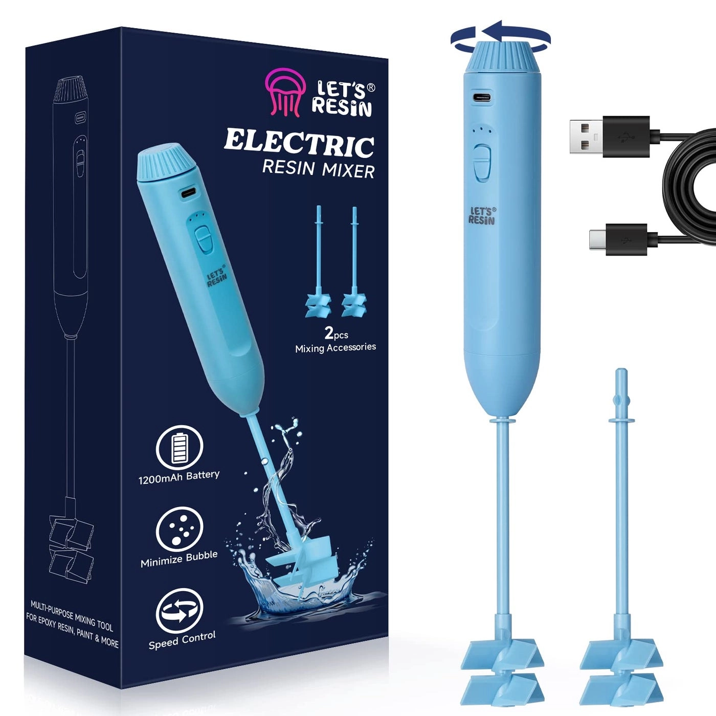 Resin Mixer Electric - Rechargeable 1199mAh battery 299RPM