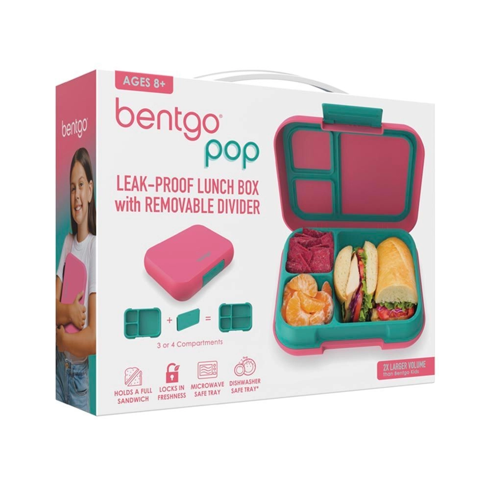 Pop Lunch Box - Bright Coral/Teal 5 cups