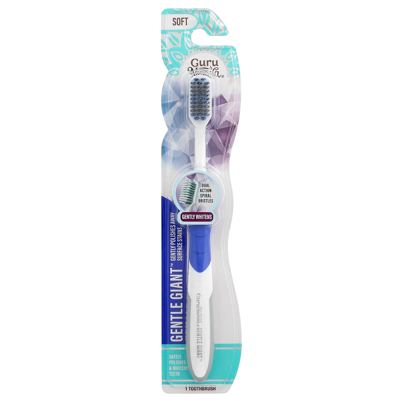 GuruNanda Whitening Flossing Spiral Bristles Toothbrush - Soft