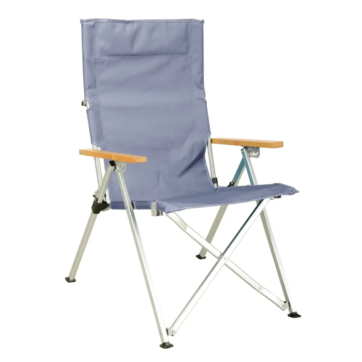 Own Buy Four Position Camping Chair W/Wood Arm - Grey 74 x 59.5 x 98 cm