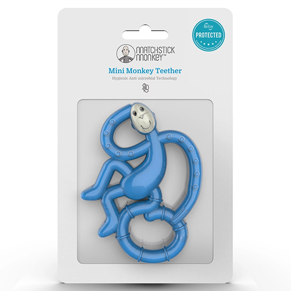 Mini Monkey Teether - Blue 3 Months