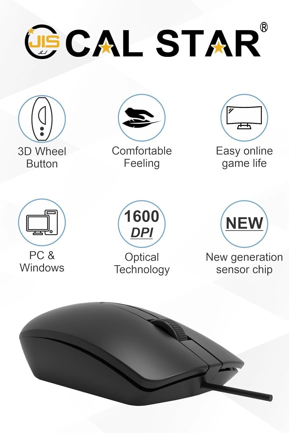 HK-50 Wired Ergonomic Office Mouse - Wired