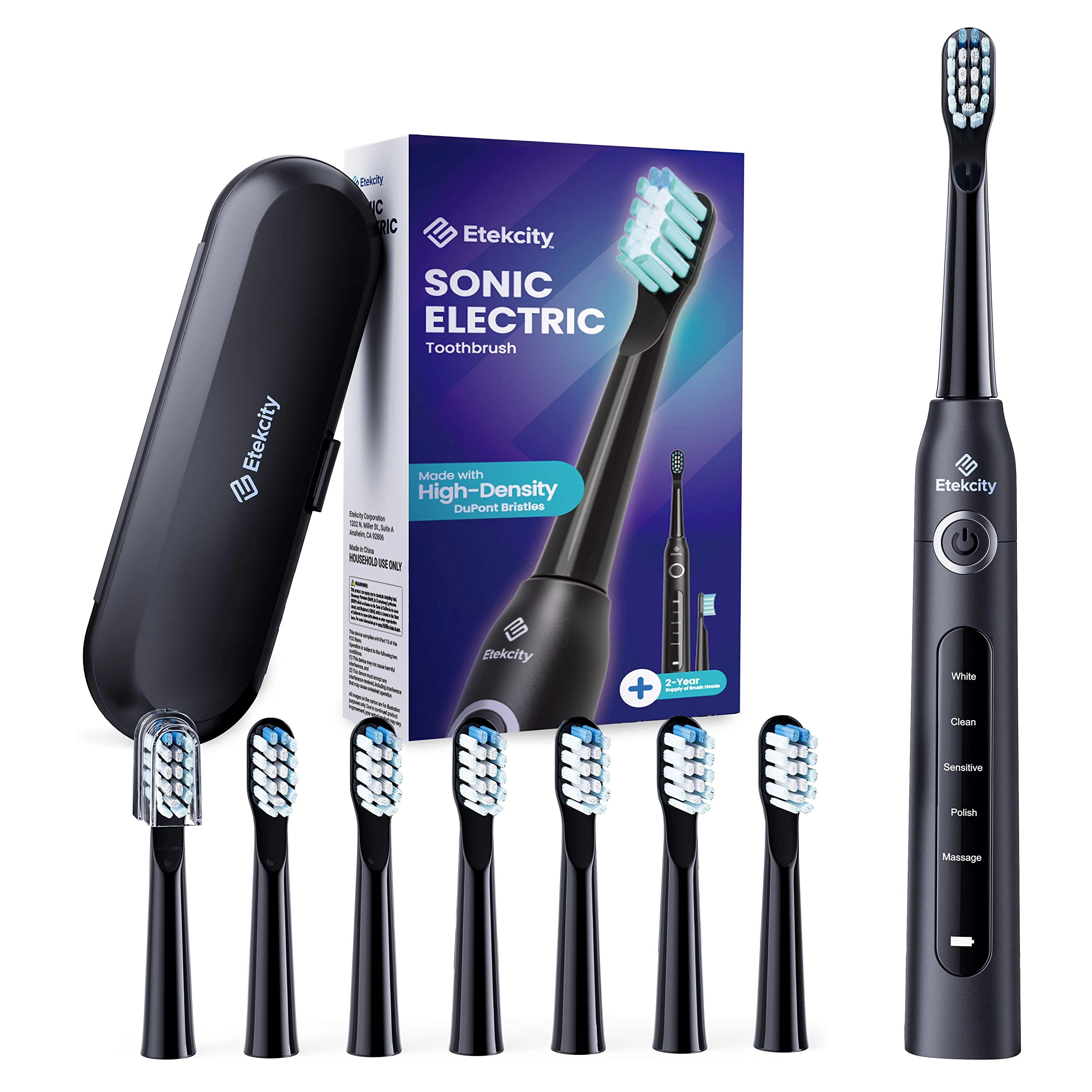 Etekcity ETB-C031-KUS - Sonic 8 Soft Brush Heads 2.5h Fast Charge