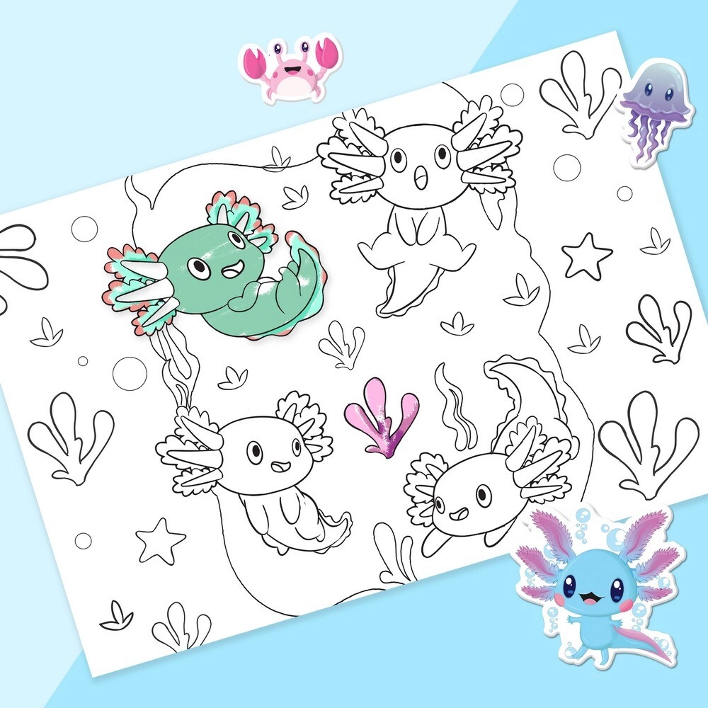Axolotls and Friends Colouring Set