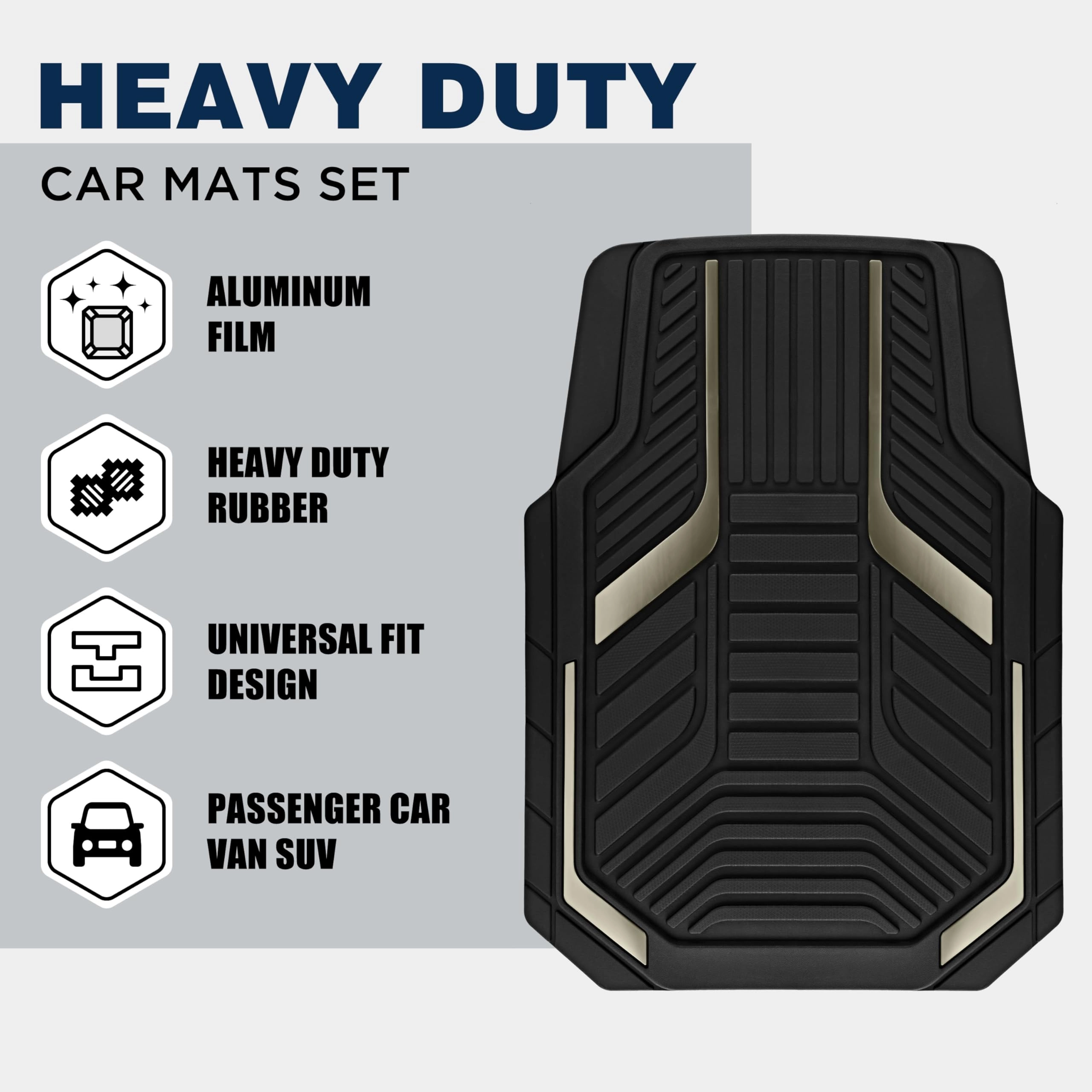 Heavy Duty Rubber Floor Mats - Pink Universal Fit