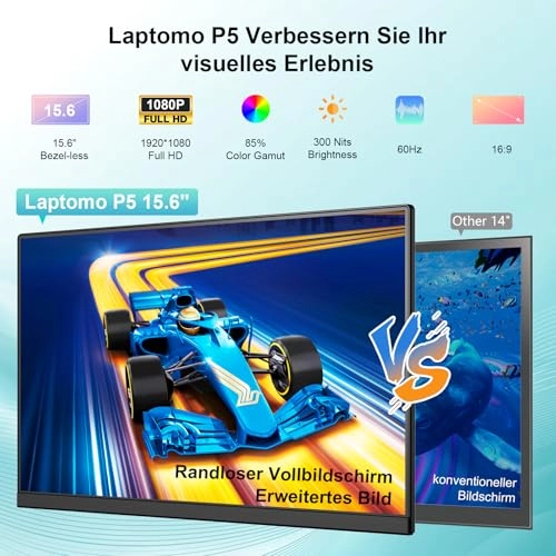 Portable Monitor - LPT-P5 15.6 Inches 1920 x 1080 Pixels