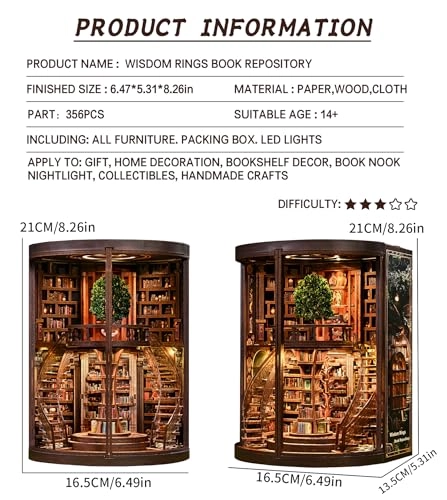 Book Nook Kit - Animal, Beach, Christmas, Fantasy, Floral, Forest, Halloween, Movie, Music, Princess 1:24