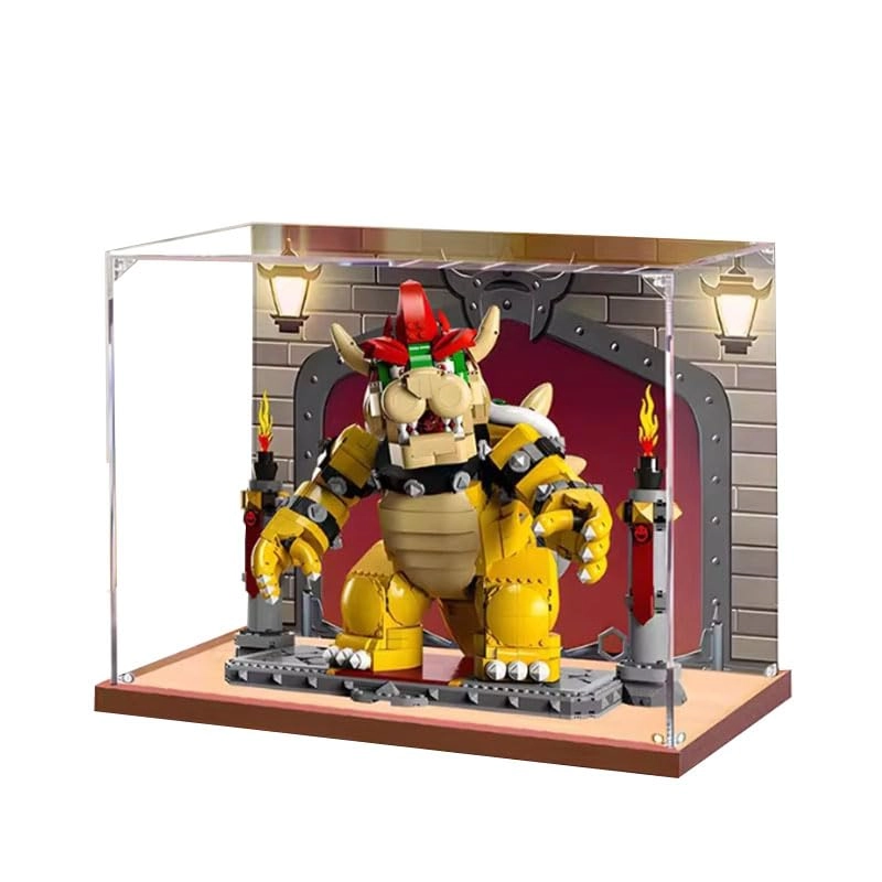 Acrylic Display Case - Compatible for LE-GO 71411 17.71 x 11.81 x13.77in Black Bottom+background