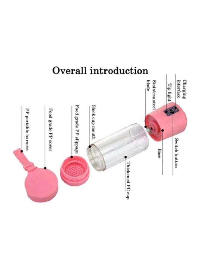 T-Bottle-1021 - Mini Rechargeable Smoothie Maker Pink/Clear/Silver