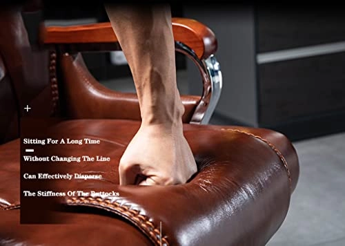 Desk Chair - PU Leather Brown High Back