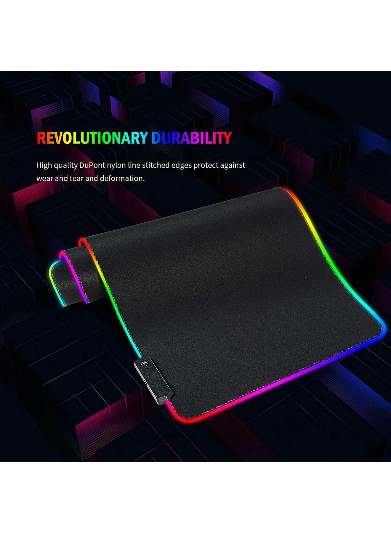 RGB Large Superfine Fiber Braided Gaming Mouse Pad