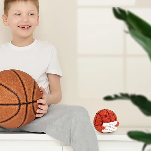 Crochet Positive Basketball Doll - 6.5 x 6.5 x 6.4 cm