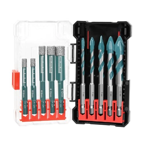 YOSIGHT Diamond Drill Bits Set - 10Pcs carbide 5mm 6mm 8mm 10mm 12mm