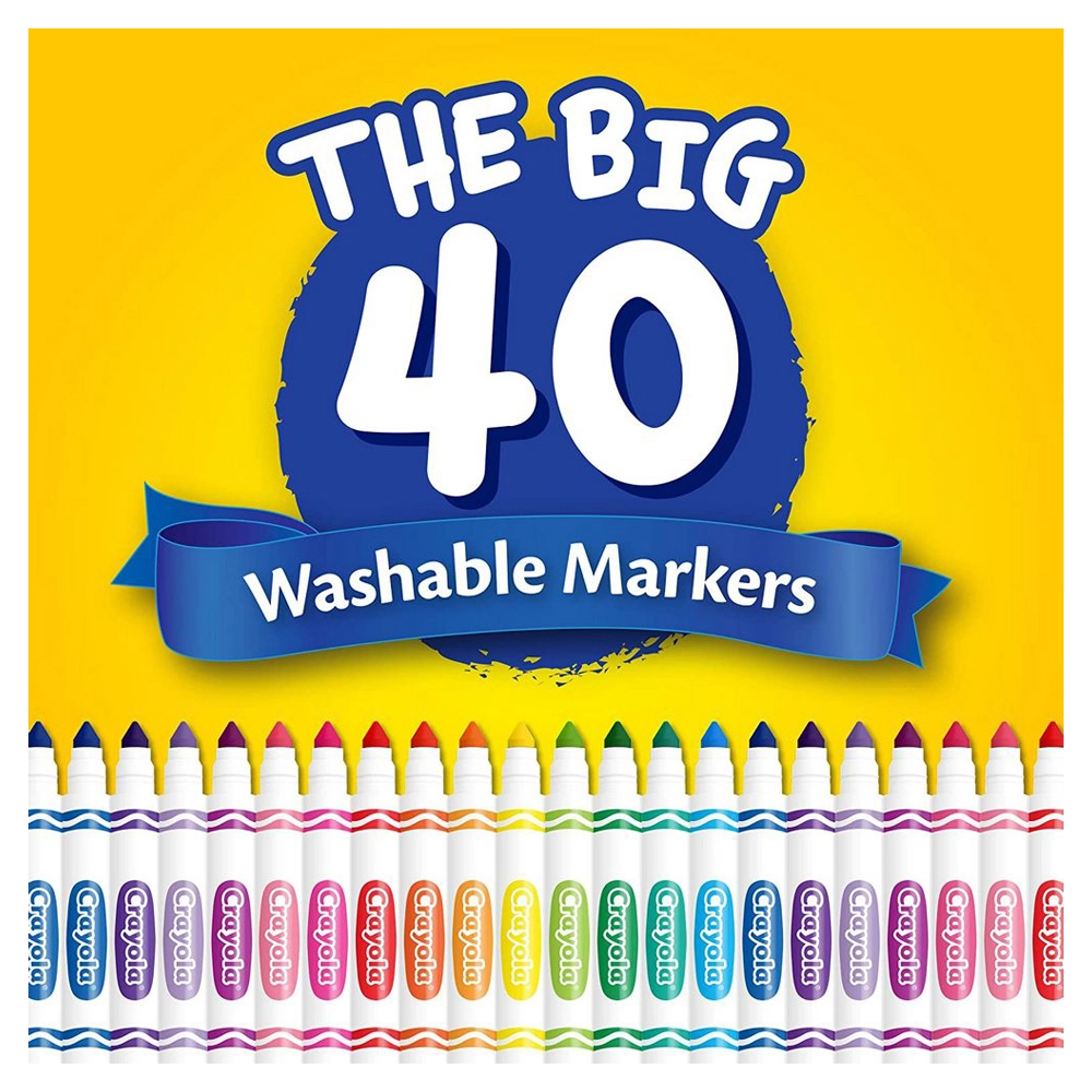 Ultra-Clean Washable Markers - 40 Ct Assorted Broad Line