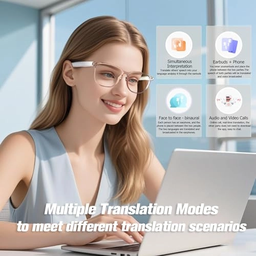 AI Smart Translation Bluetooth Glasses - 140+ languages Bluetooth 5.4