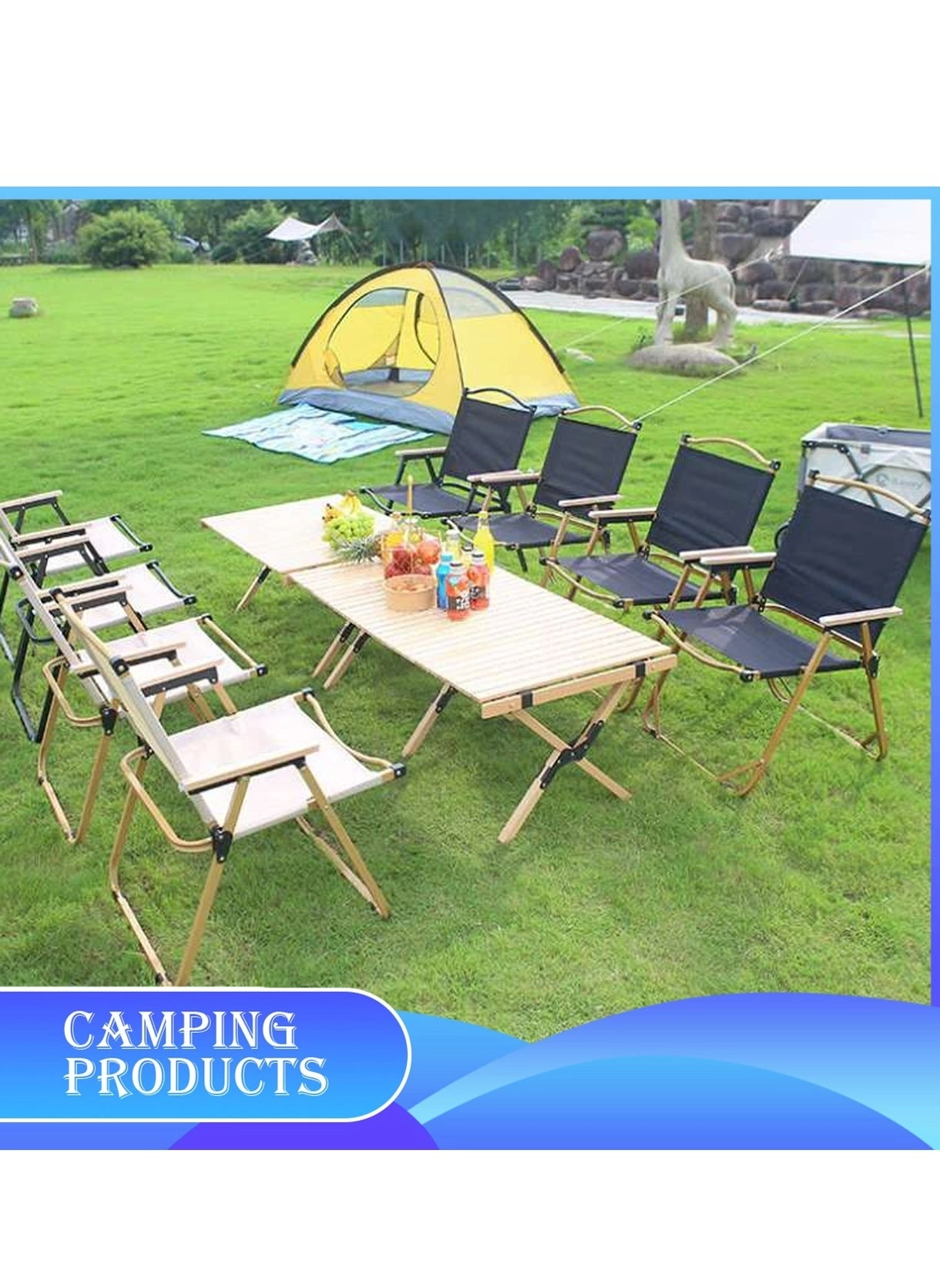Folding Camping Chair - Black Lightweight