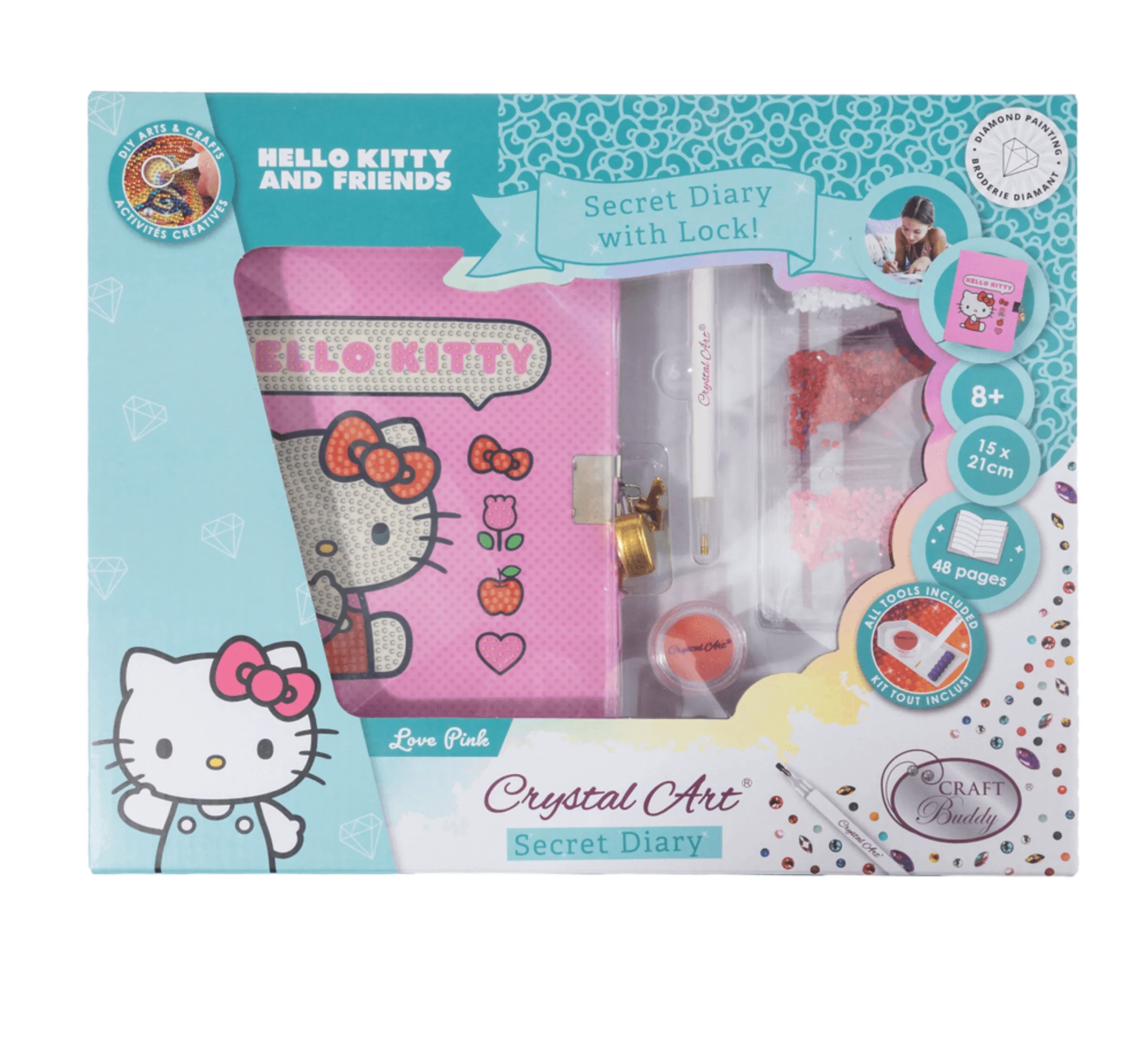 Hello Kitty Crystal Art Secret Diary - 8+ years