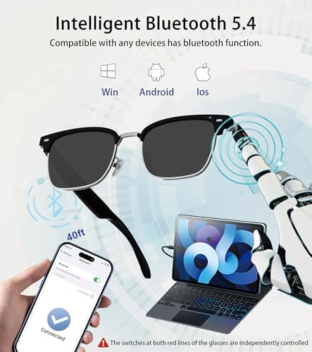 AI Smart Glasses - 116 Languages Bluetooth 5.4 UV400