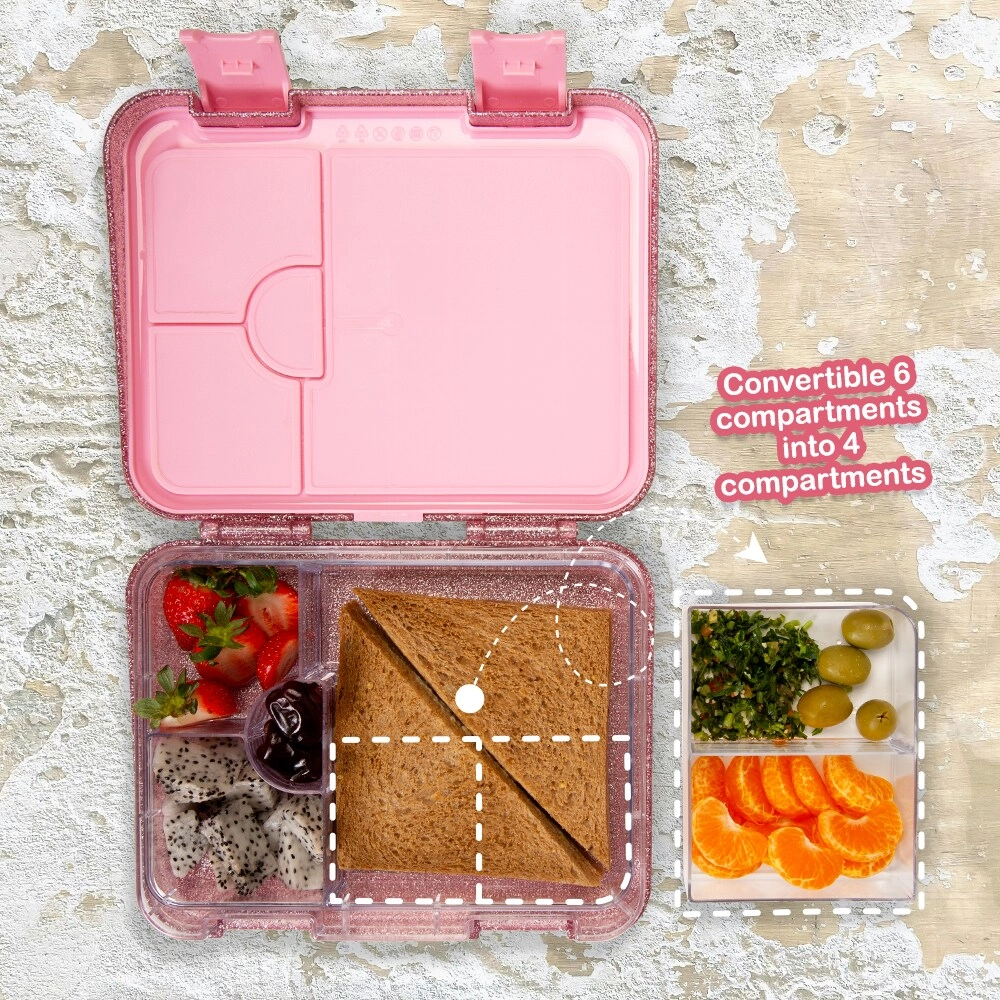 6 & 4 Convertible Bento Lunch Box - Butterfly Purple