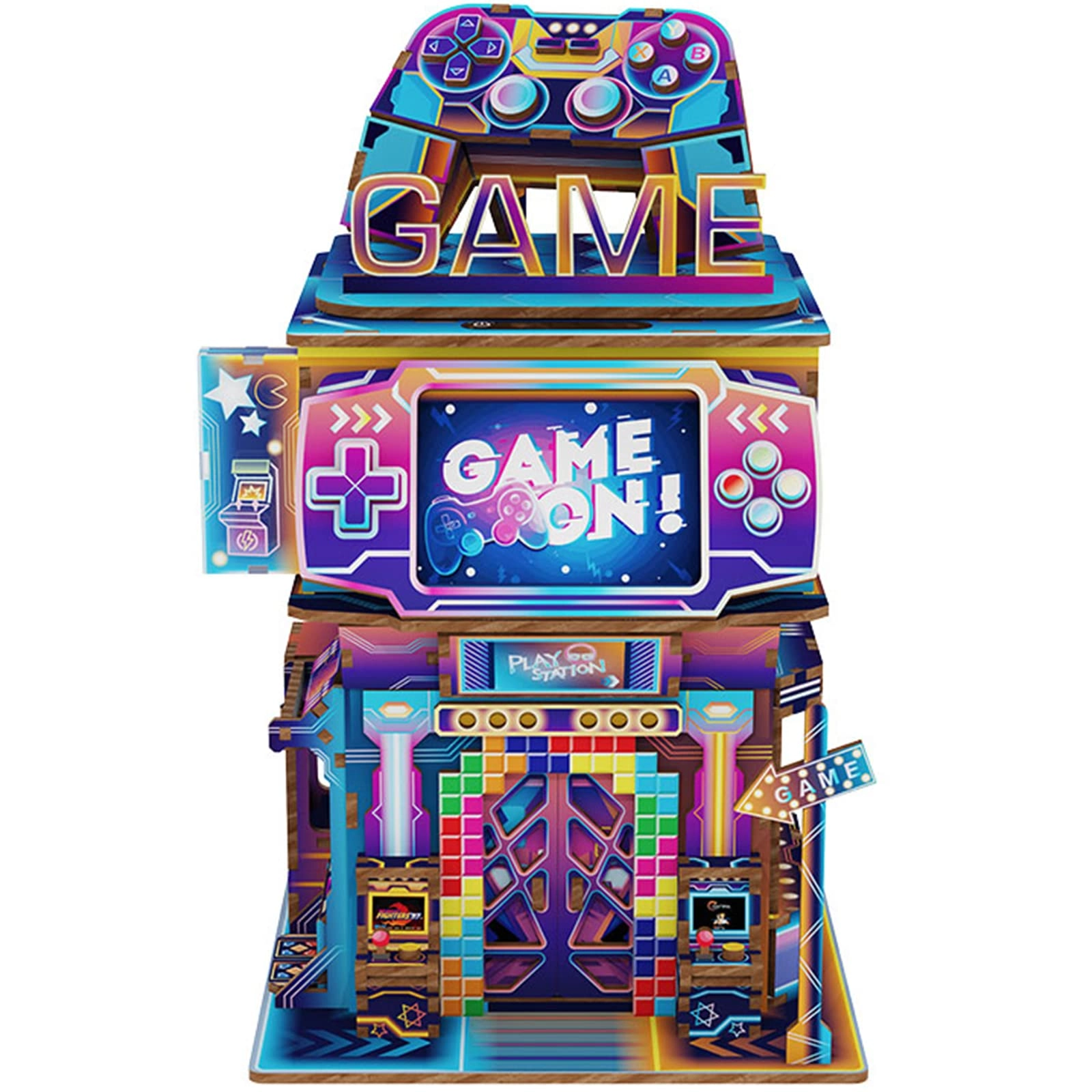 Miniature Dollhouse Kit - Automatic Lid Opening with Light Box 9"