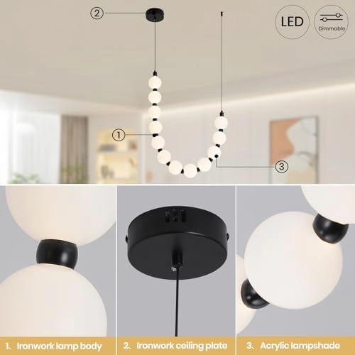 U-Curved Linear Chandelier - 150cm (Adjustable)