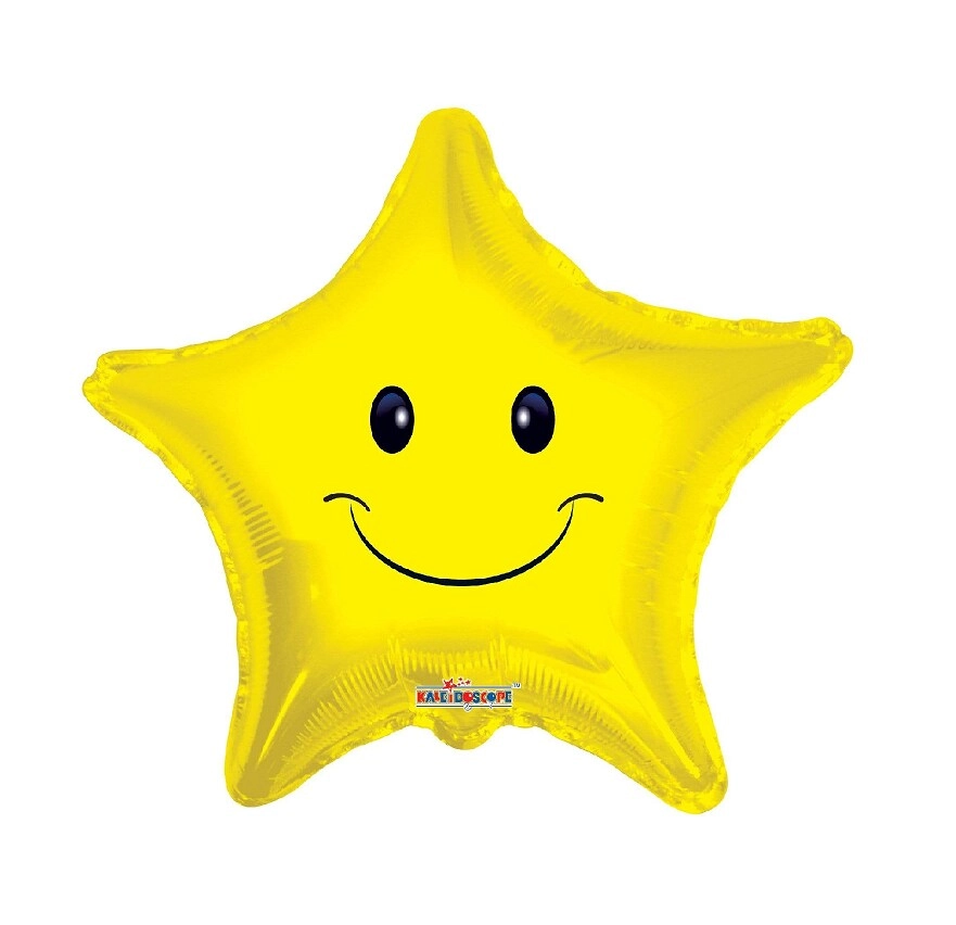 Party Zone Printed Smiley Star - 6 pcs