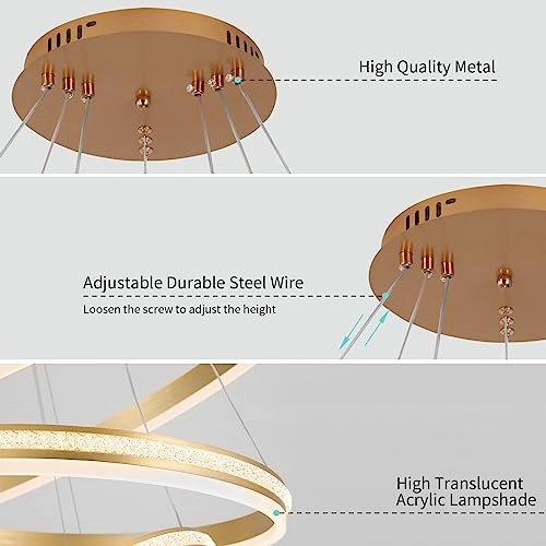 Modern LED Chandelier - 3000K-6000K Dimmable