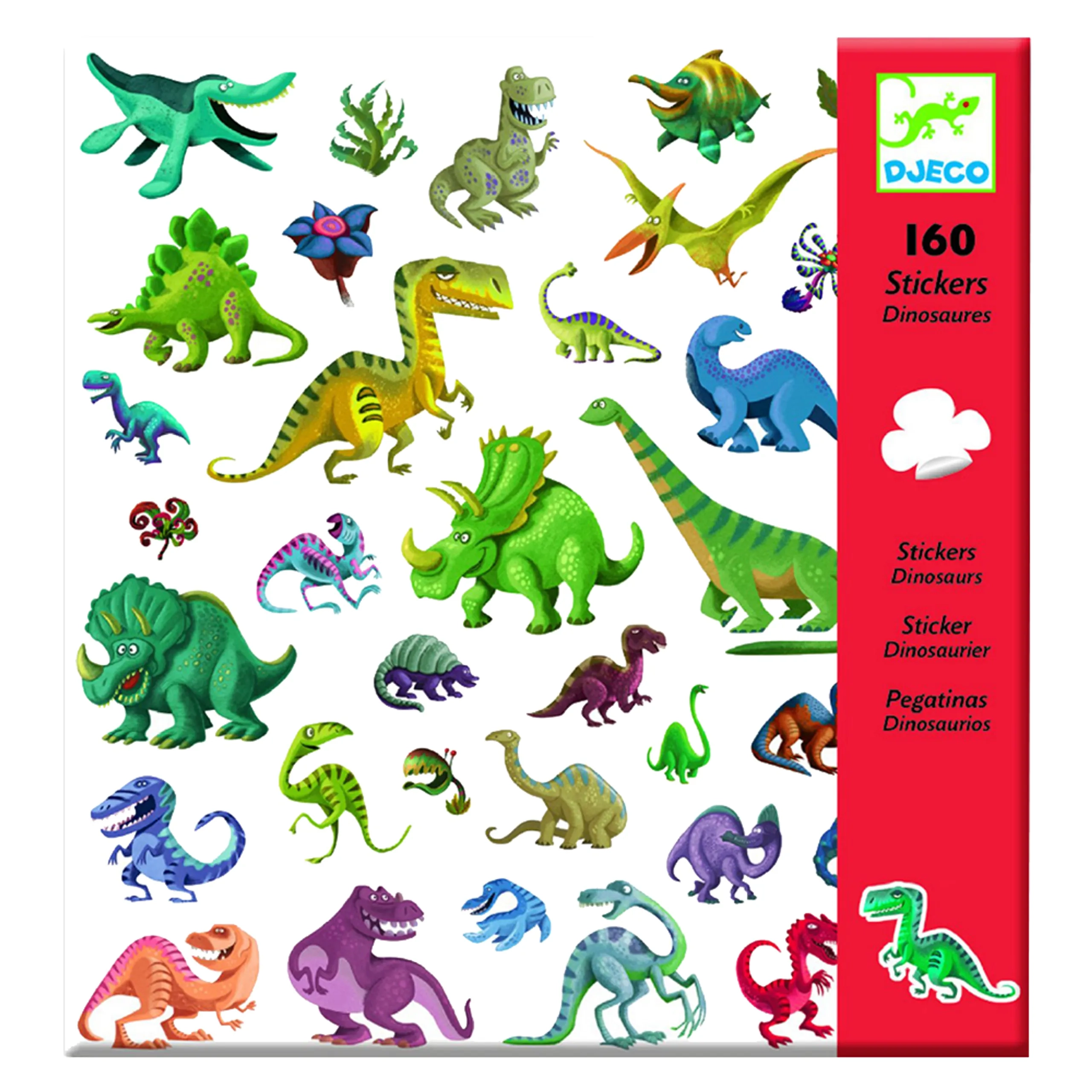 DJECO Dinosaur Activity Sticker Book Colorful 160 pcs