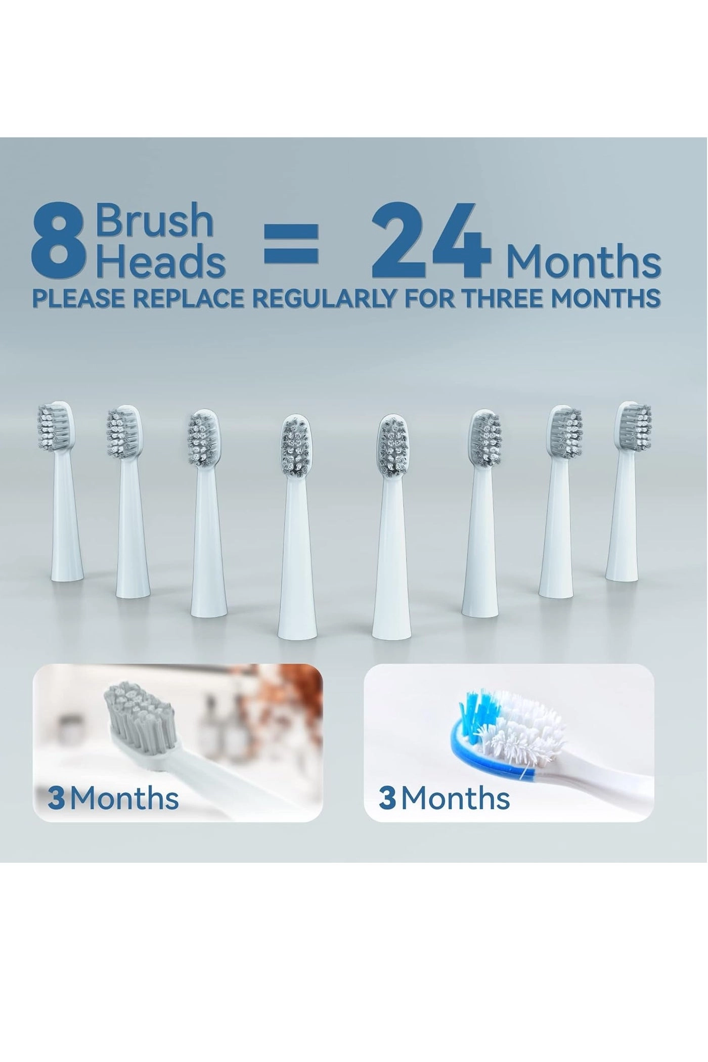 Sonic Electric Toothbrush - 8 Heads 5 Modes Midnight Black