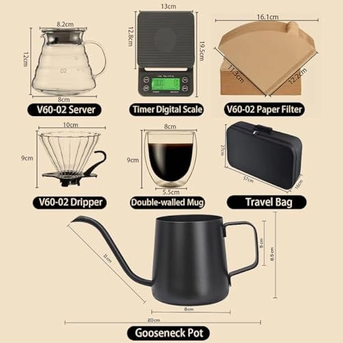 V60 + Carry Case + Scale + Pot + Filter + Grinder