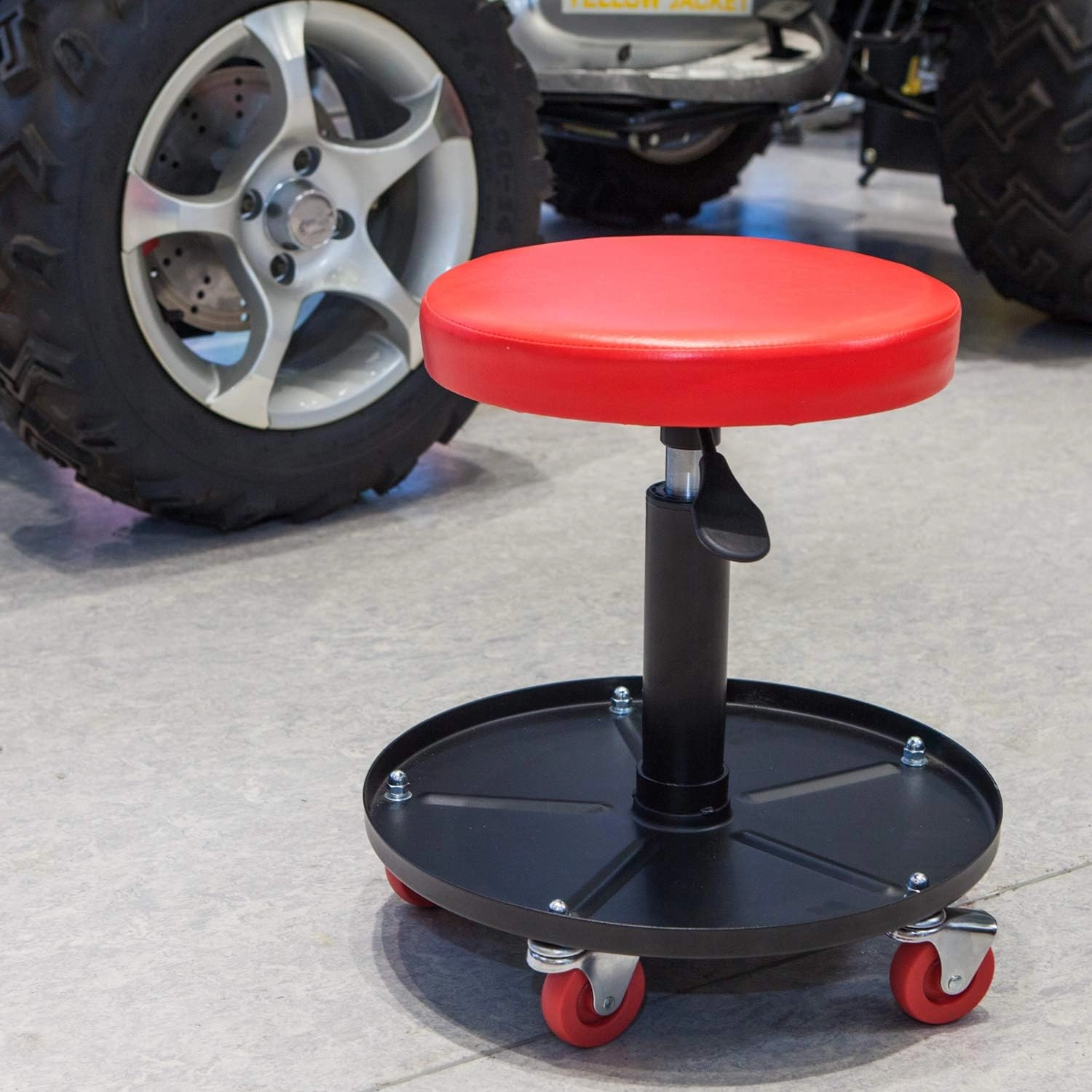 Creeper Seat - Red Pneumatic Adjustable