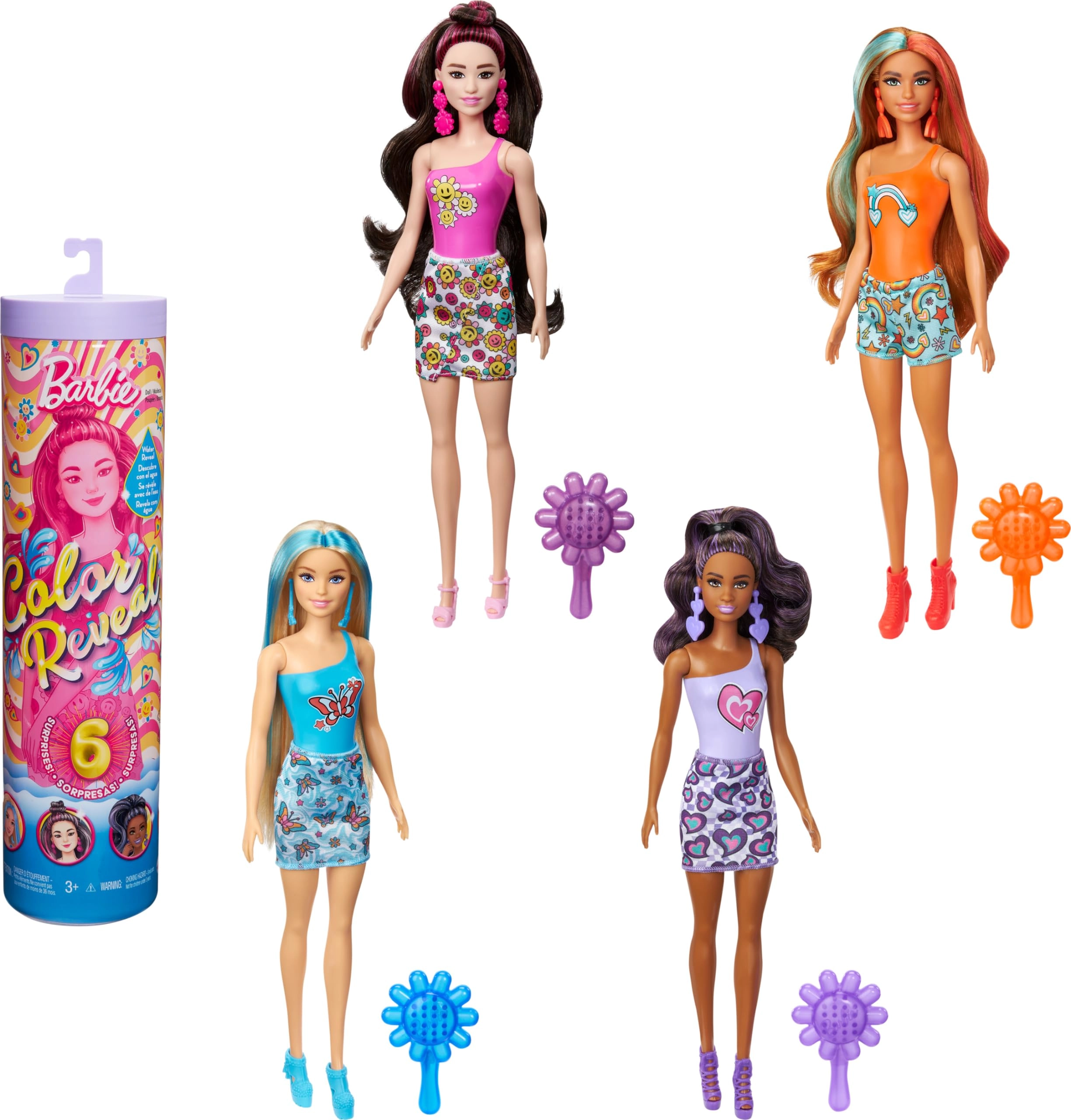 Barbie Color Reveal Rainbow Groovy Series Doll HRK06