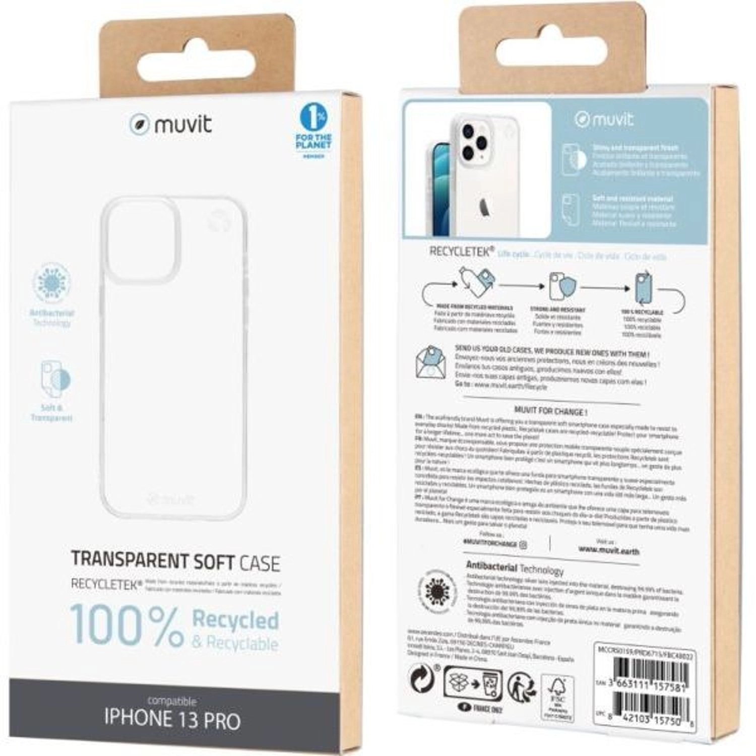 Recycletek Soft Case - recycled plastic Back Case for iPhone 13 Pro