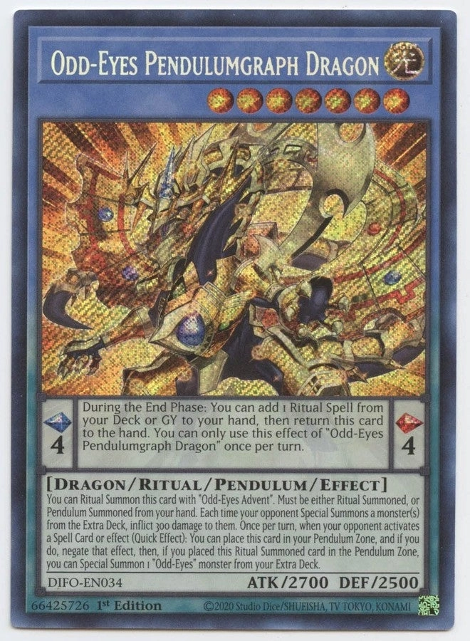 Yu-Gi-Oh! Odd-Eyes Pendulumgraph Dragon DIFO-EN034 - 1st Edition