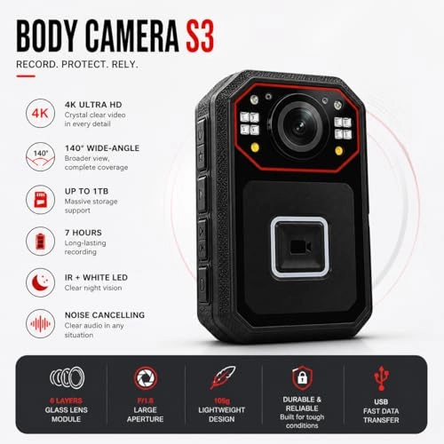 4K Body Worn Camera - 4K 512GB