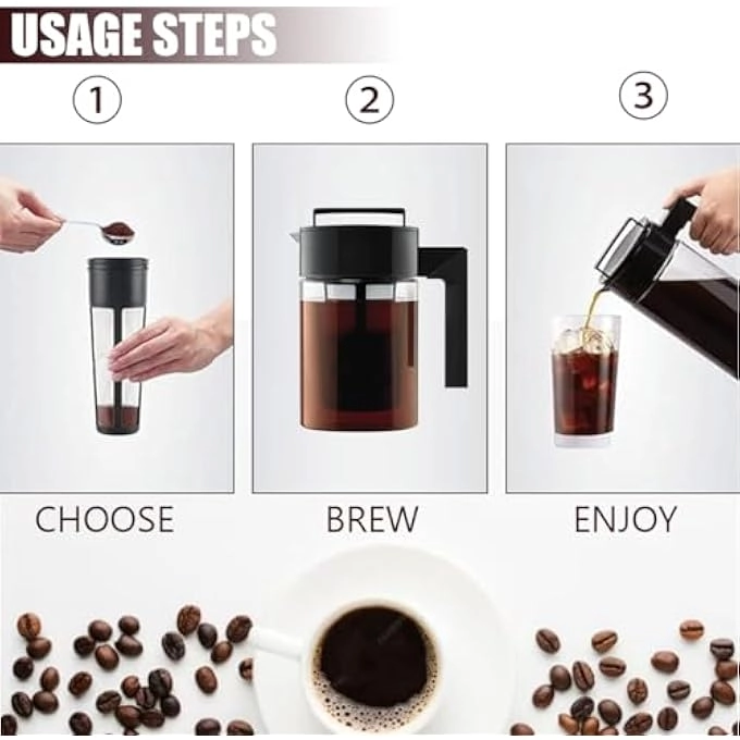 Cold Brew Coffee Maker - 900Ml Portable BpaFree