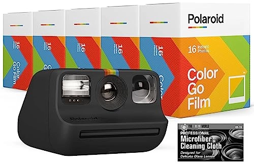 Polaroid Go - Pocket-sized Instant + Color Film - 5 Double Packs 80 Prints + Microfiber Cloth