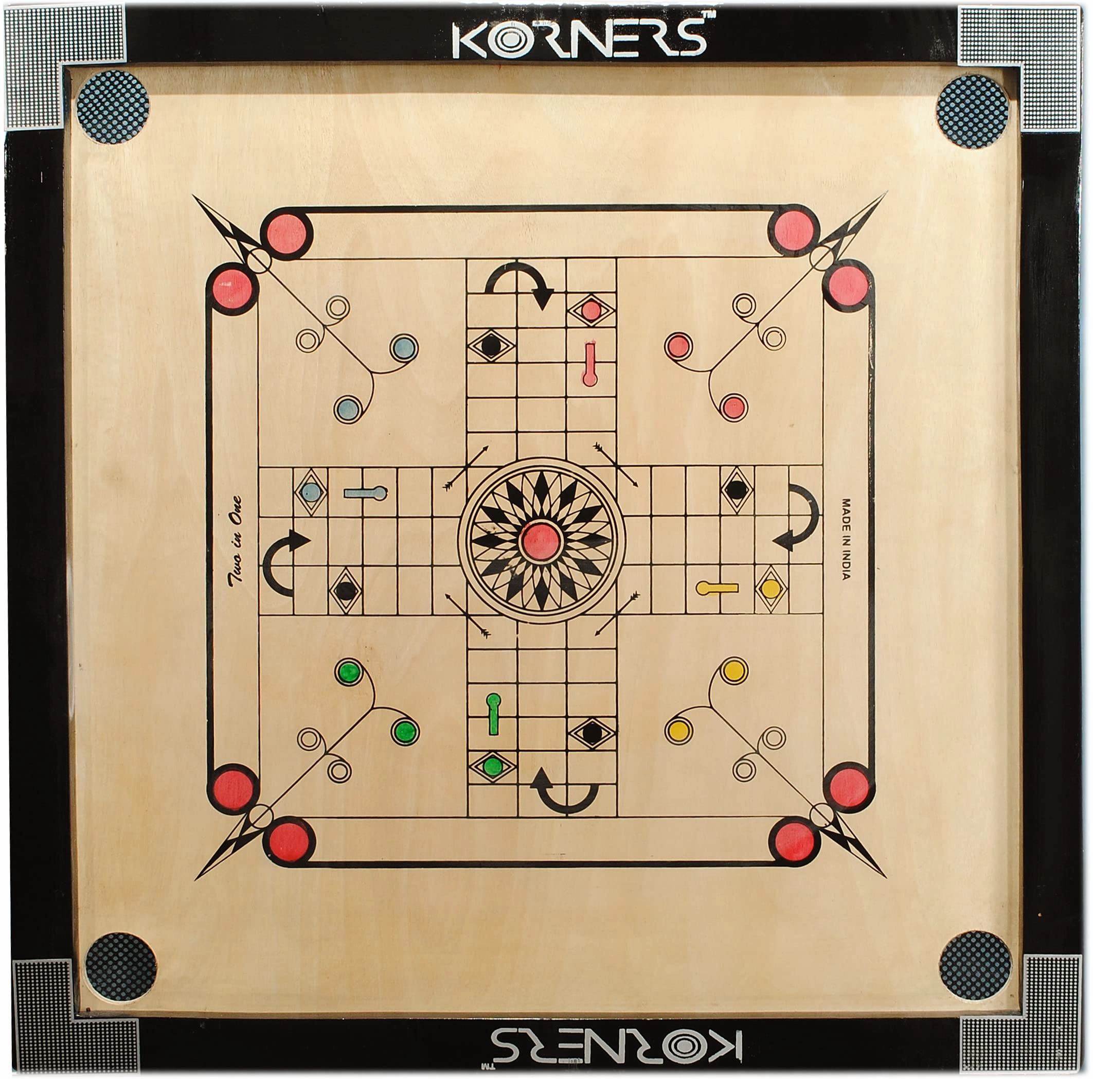 KORNERS Carrom Board - Round Pocket