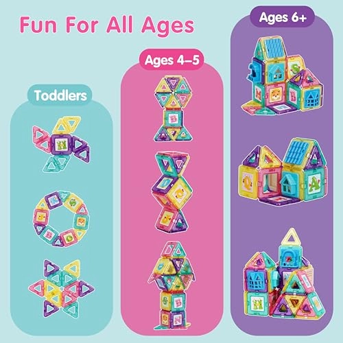 Mini Magnetic Tiles - 3 years and up 64 pieces