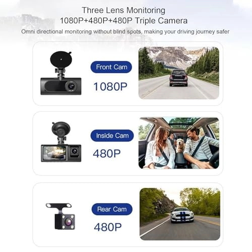 Dash Cam - 1080P+480P+480P