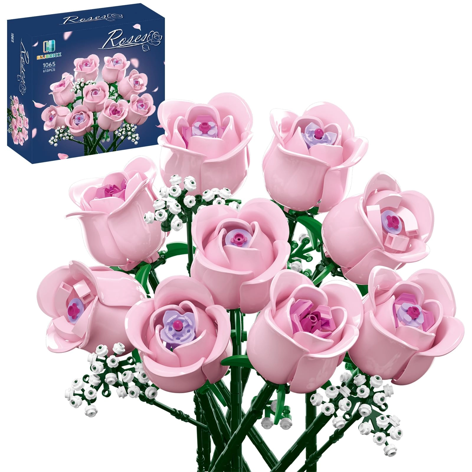 ENJBRICK Toy Building Set - Pink Flowers 1 pcs
