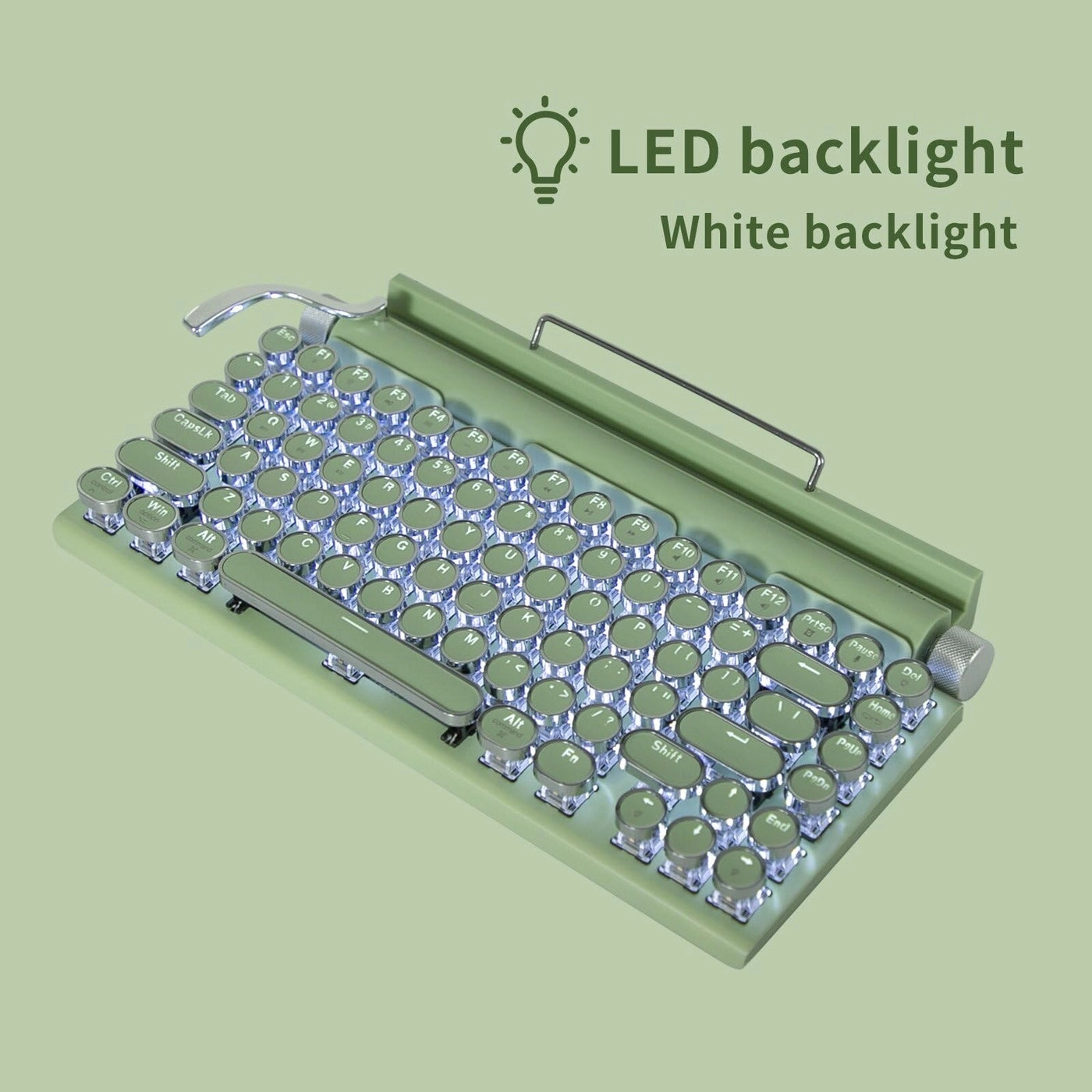LED Backlit Retro Mechanical Keyboard - Bluetooth