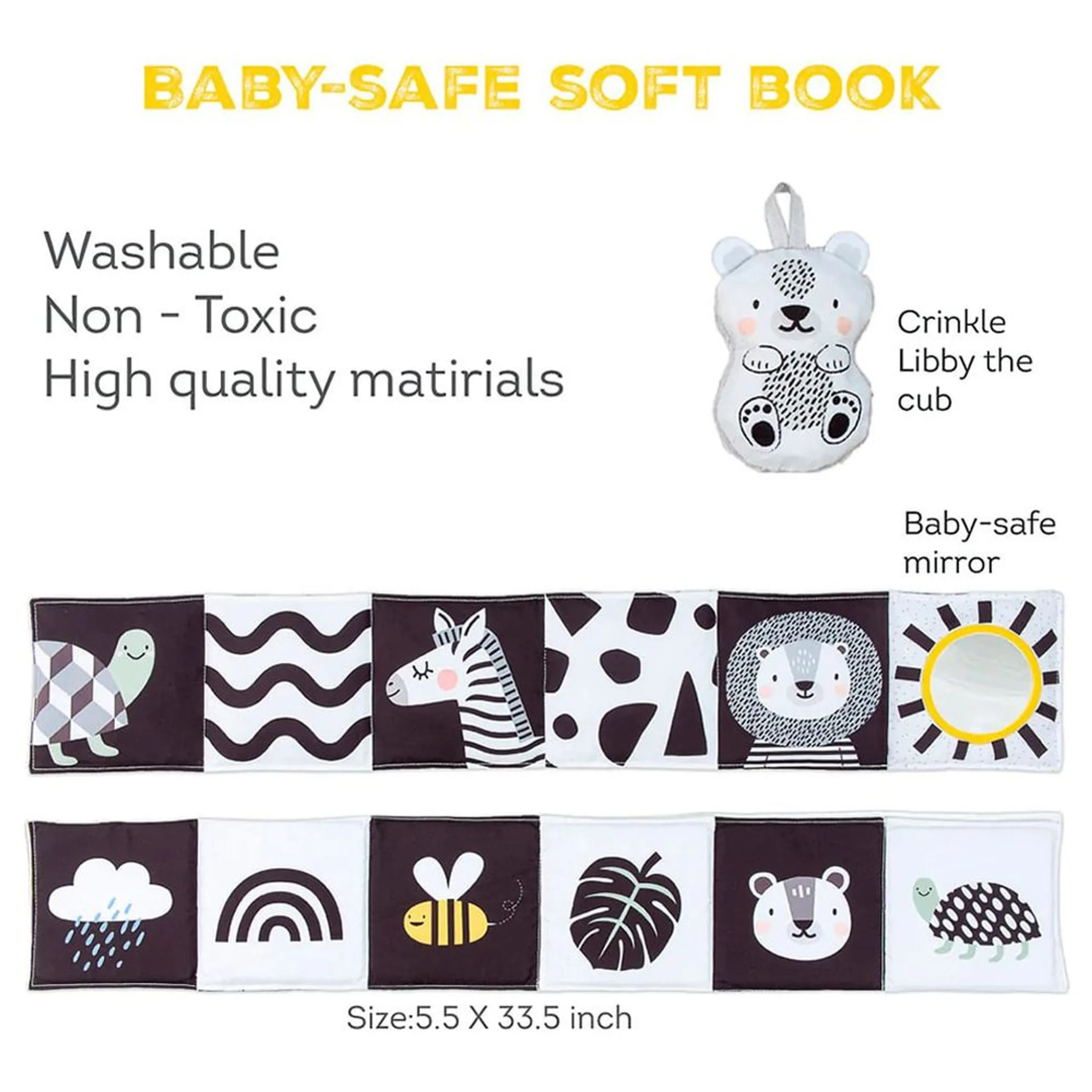 Tummy-time Mirror Polyester Book - 0-36 months